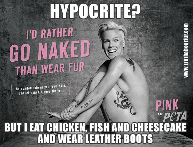 Pink, fur, peta, rather go naked
