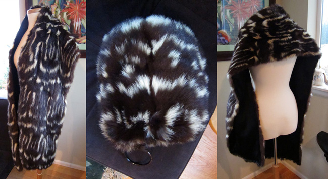 Lady Violette, skunk fur, vintage fur