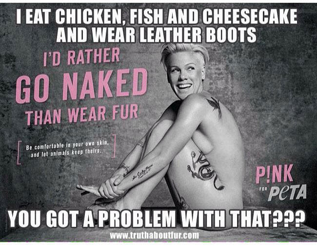 fur in the news, peta, pink, hypocrite