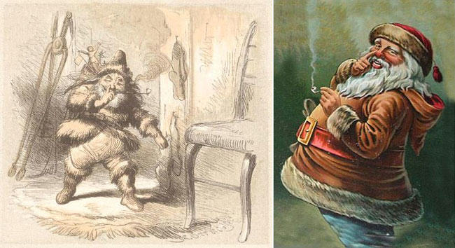 santa wears fur, santa, fur, christmas, Thomas Nast