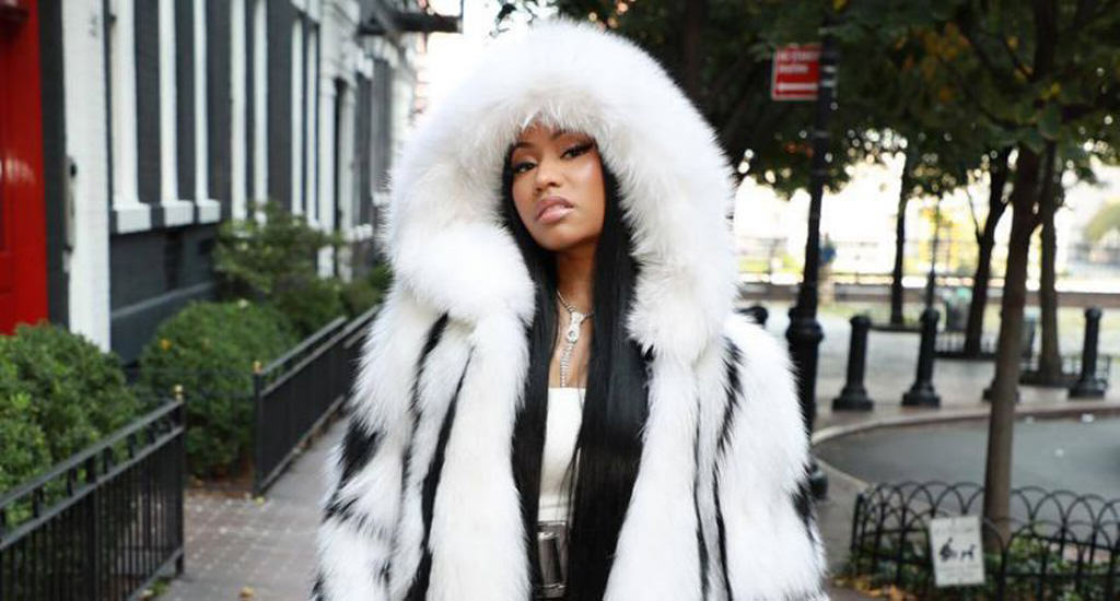 Nicki Minaj wears fur by Oscar de la Renta