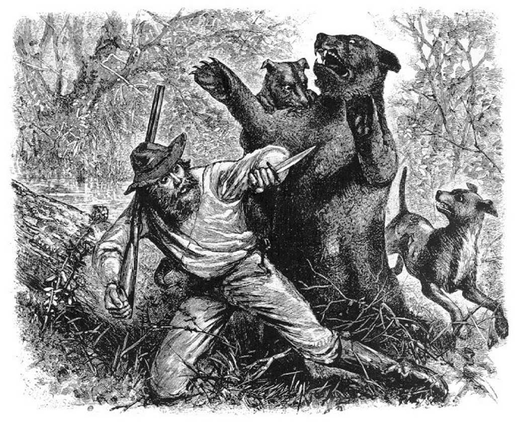 Hugh Glass fighting a bear