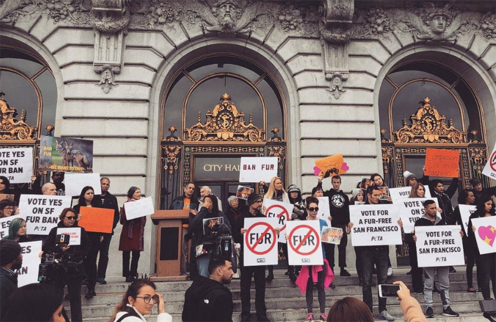 San Francisco anti-fur protesters