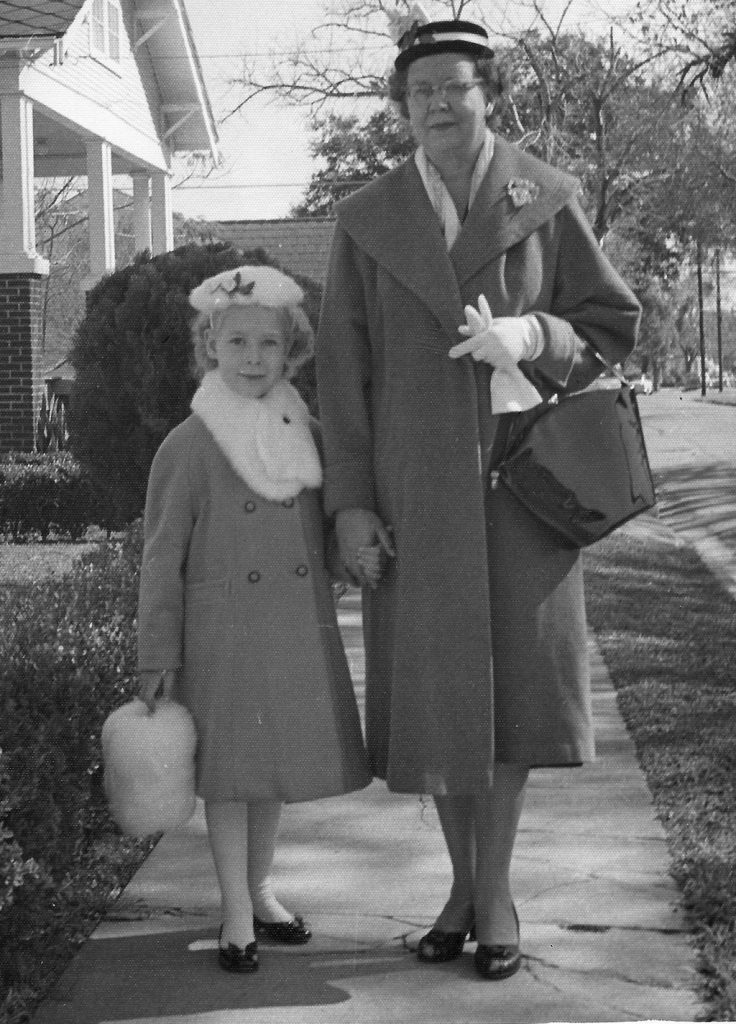 young Sheila Schmutz in fur clothing