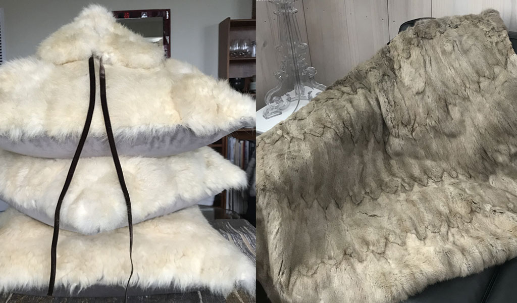 soft furnishings from vintage fur