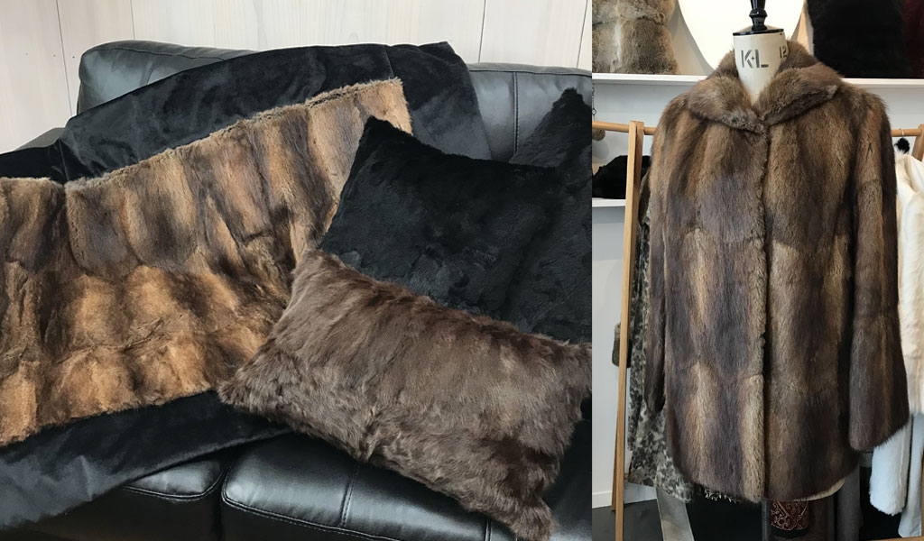 repurposed vintage muskrat fur